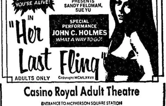 Casino Royal Adult Theatre advertisement in the Washington Post - December 15th, 1977
