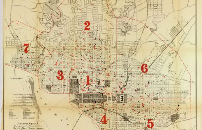 Fire and Police Station location s in 1880