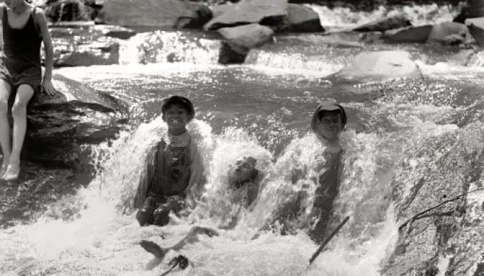 Cooling Off in Rock Creek: A Photo from 1921