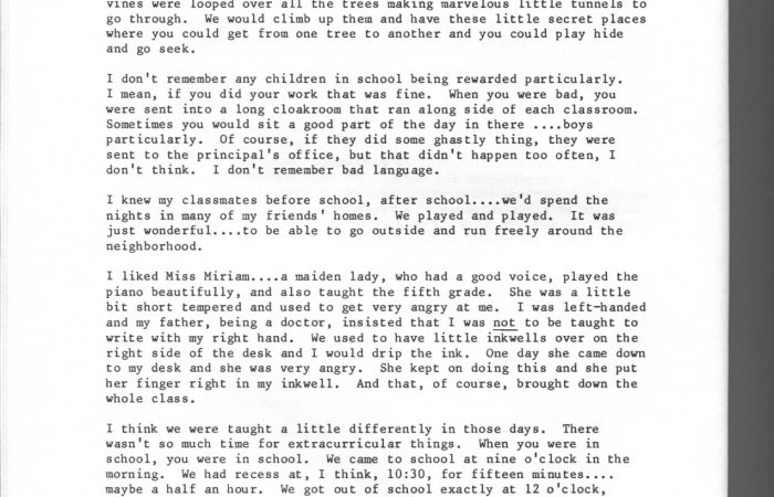 Marjorie Morris Sinclair interview