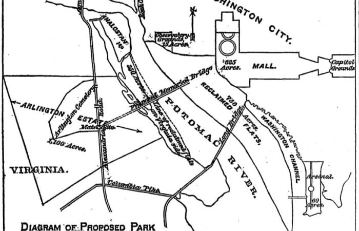 diagram of proposed park of 2,500 acres
