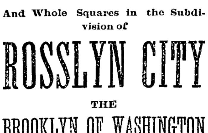 Rosslyn City, the Brooklyn of Washington - 1889