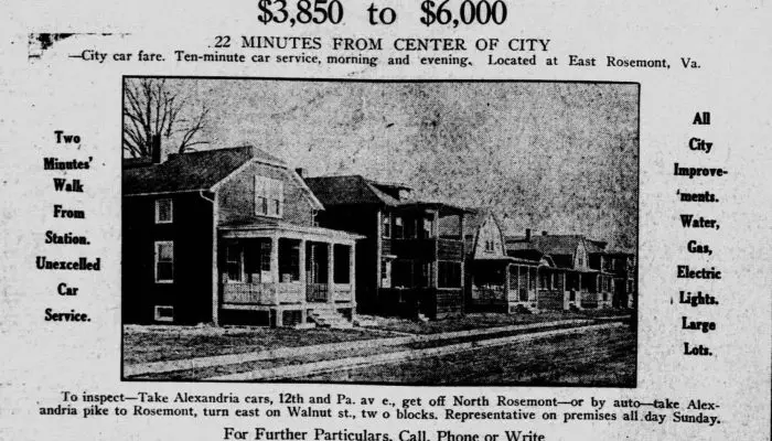 Alexandria real estate advertisement (1920)
