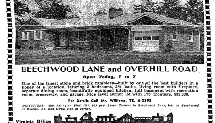 Sleepy Hollow, West Falls Church real estate advertisement