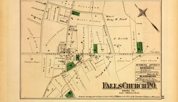 map of Falls Church in 1879