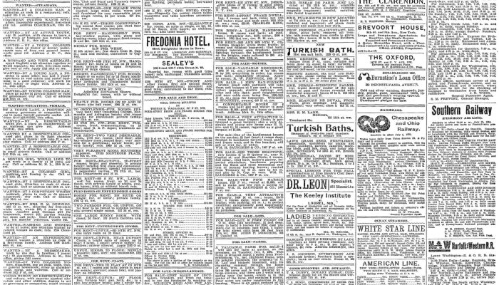 Washington Post classifieds - Saturday, October 5th, 1895