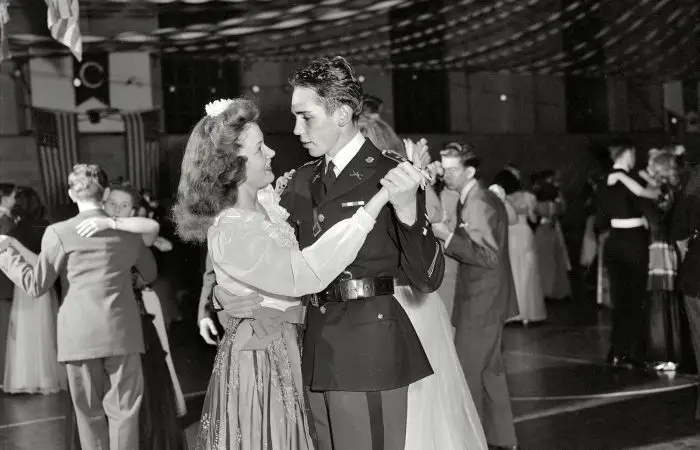Walter Spangenberg, captain in the Woodrow Wilson High School Cadet Corps at the school's Regimental Ball during WWII - October 1943 (Shorpy)