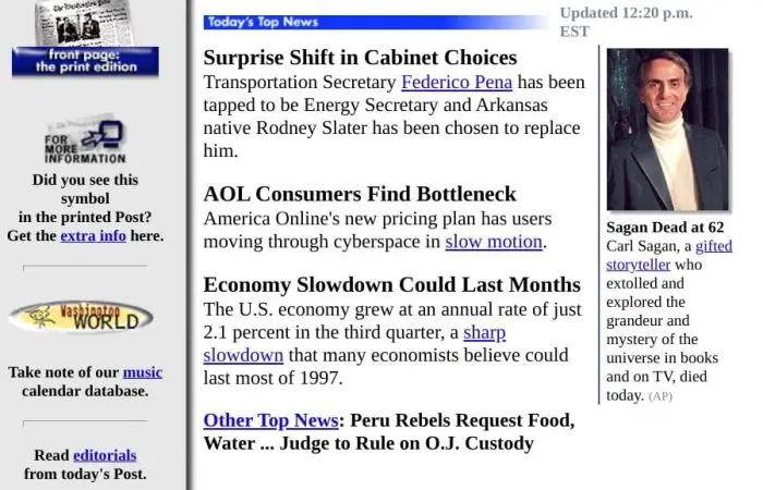 Washington Post 1996 screen shot
