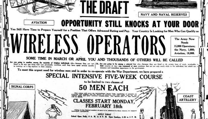 wireless operators advertisement - 1918